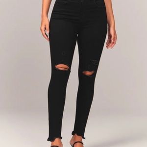 Abercrombie & Fitch super skinny high rise black denim jeans size 30